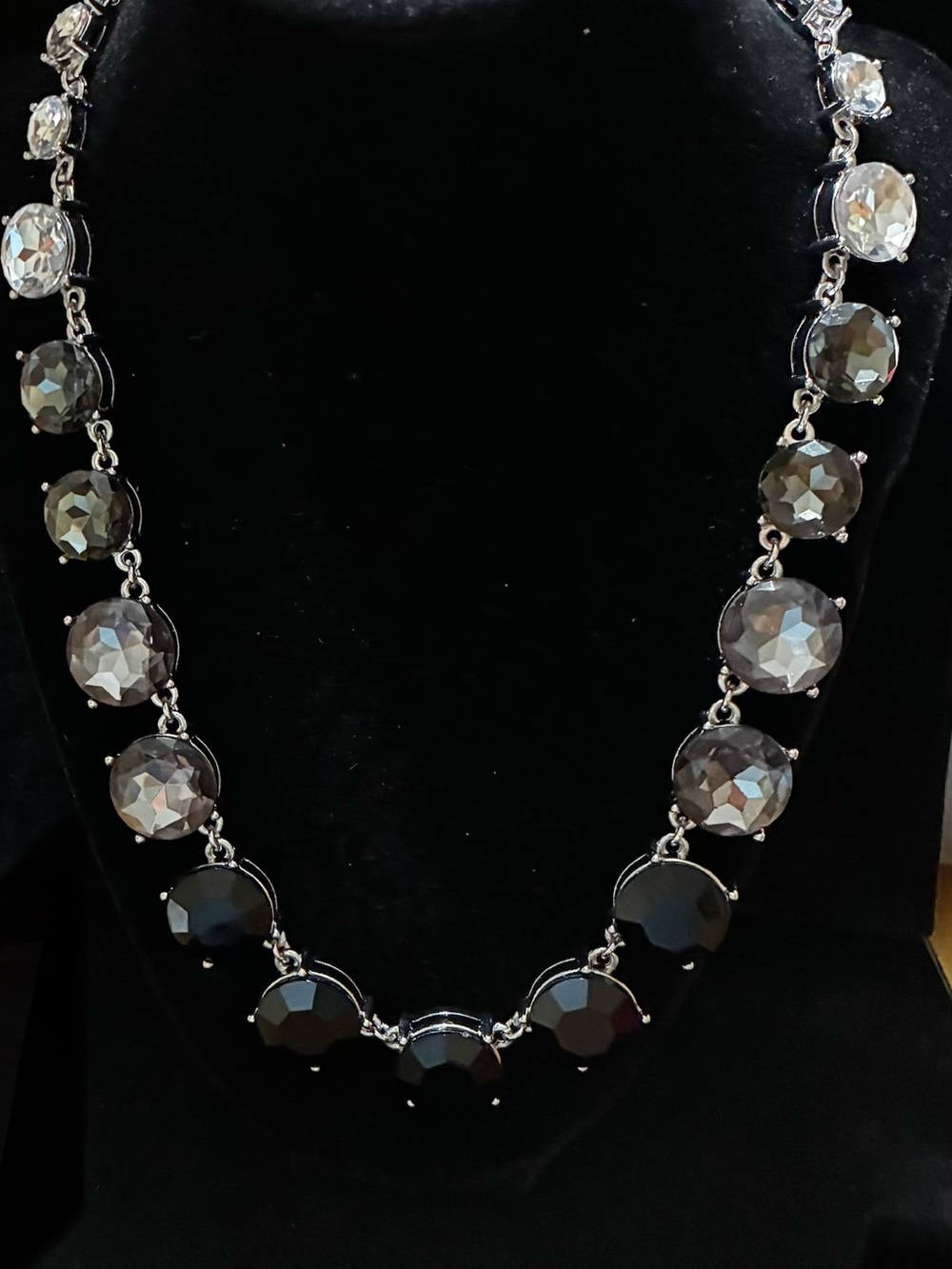 Lane Bryant EUC Black Faceted Statement Necklace